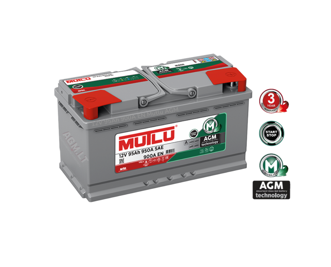 MUTLU 95AH 900A AGM -/+