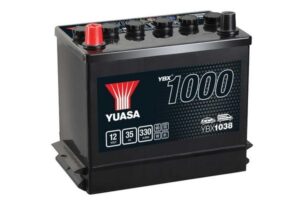 Yuasa YBX1038 35Ah 330A standartinis akumuliatorius +/-