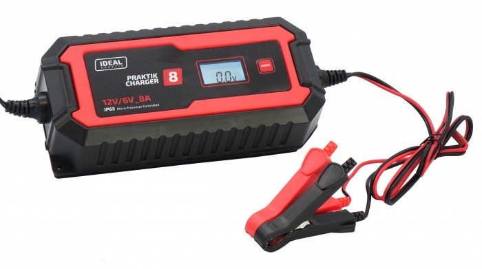 IDEAL PRAKTIK CHARGER 8 LCD Automatinis akumuliatoriaus įkroviklis 12 V 2 A/8 A