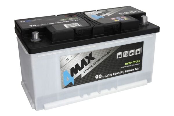 4MAX BAT90/630R/DC/4MAX 12V 90Ah 630Wh -/+ gilaus iškrovimo akumuliatorius