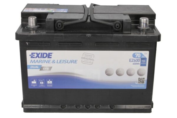 Exide EZ600 12V 70Ah 760A -/+ akumuliatorius
