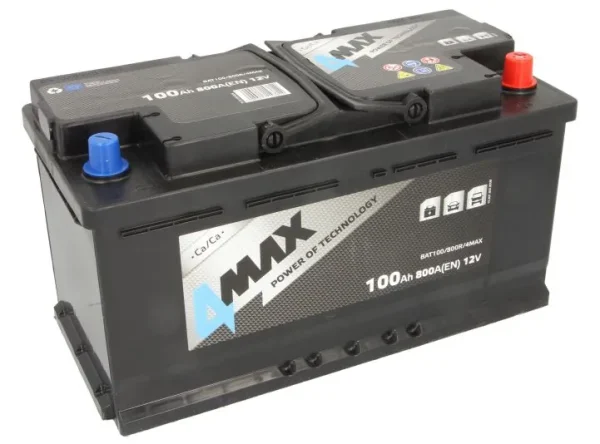 4MAX BAT100/800R 100Ah 800A -/+ akumuliatorius