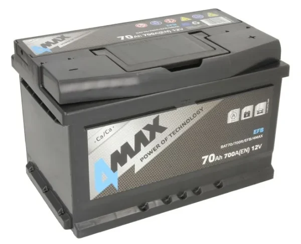 4MAX BAT70/700R/EFB 70Ah 700A EFB -/+ akumuliatorius