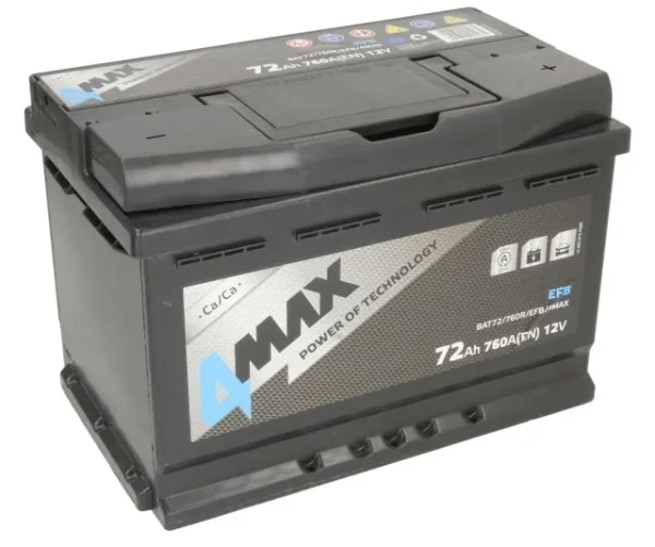 4MAX BAT72/760R/EFB 72Ah 760A EFB -/+ akumuliatorius