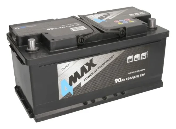 4MAX BAT90/720R 90Ah 720A -/+ akumuliatorius