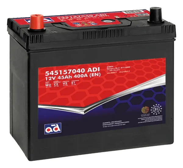 AD 545157040 45Ah 400A +/- akumuliatorius