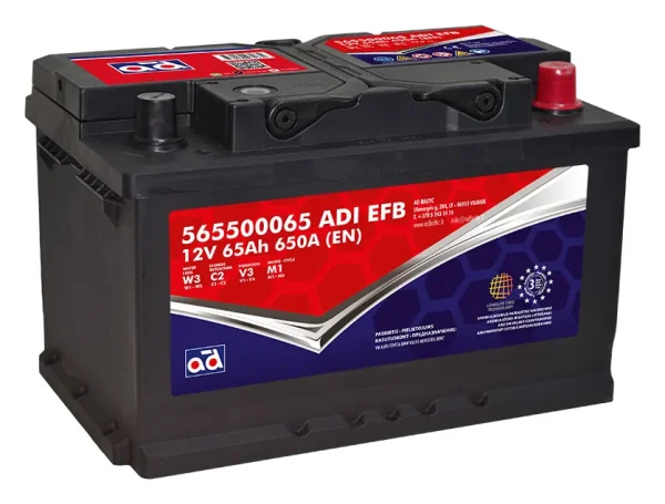 AD 565500065 65Ah 650A EFB -/+ akumuliatorius