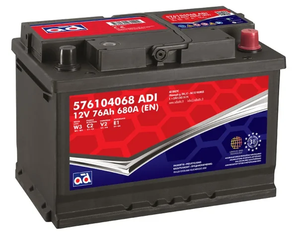 AD 576104068 76Ah 680A -/+ akumuliatorius
