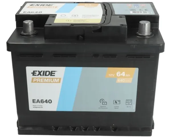 Exide EA640 64Ah 640A -/+ akumuliatorius