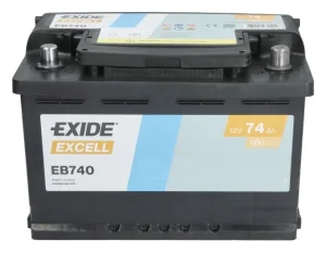Exide EB740 74Ah 680A -/+