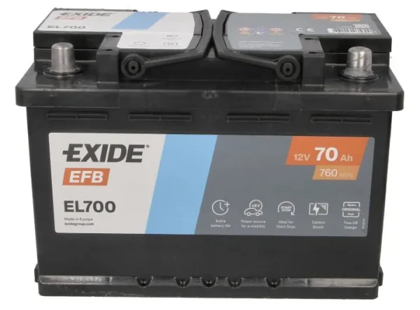 Exide EL700 70Ah 760A EFB -/+ akumuliatorius