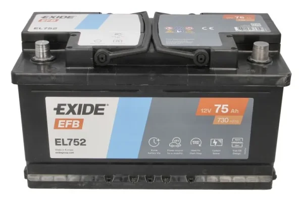 Exide EL752 75Ah 730A EFB -/+ akumuliatorius